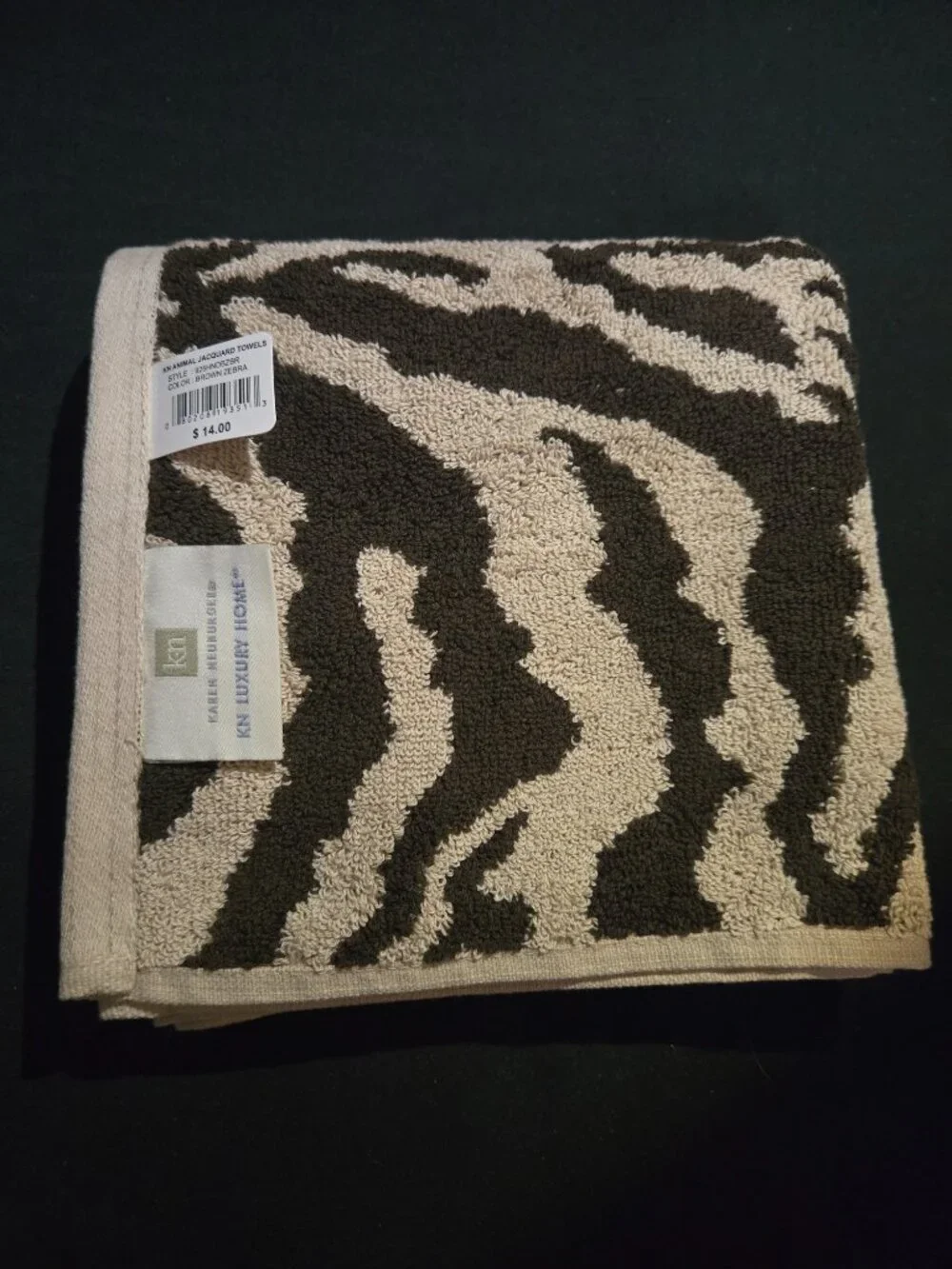 NWT Karen Neuburger KN Luxury Home Brown Zebra 7 Pc Bath Set Retired